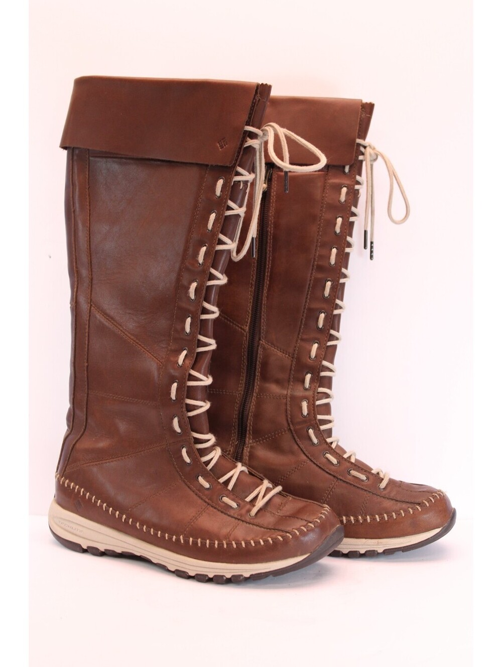 Columbia Techlite Knee-High Leather Winter Waterproof Lace-up Side Zip Sz 6.5 LN